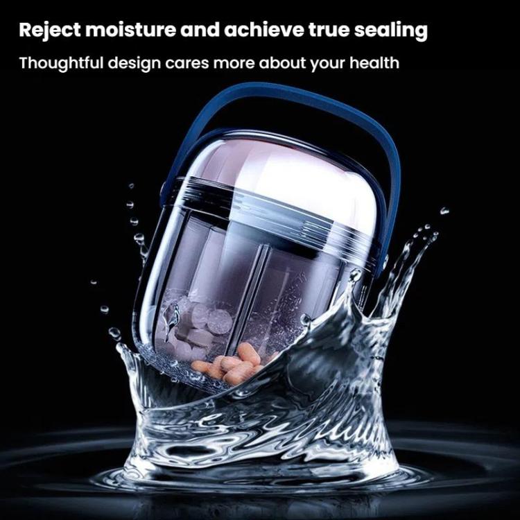 Portable Pill Box Sealed Water-resistant Pill Dispenser Drugs Medicine Organizer Dispenser Box, Color: Small Gray