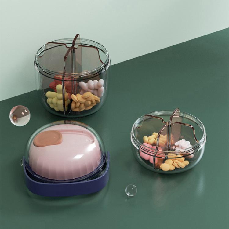 Portable Pill Box Sealed Water-resistant Pill Dispenser Drugs Medicine Organizer Dispenser Box, Color: Small Gray