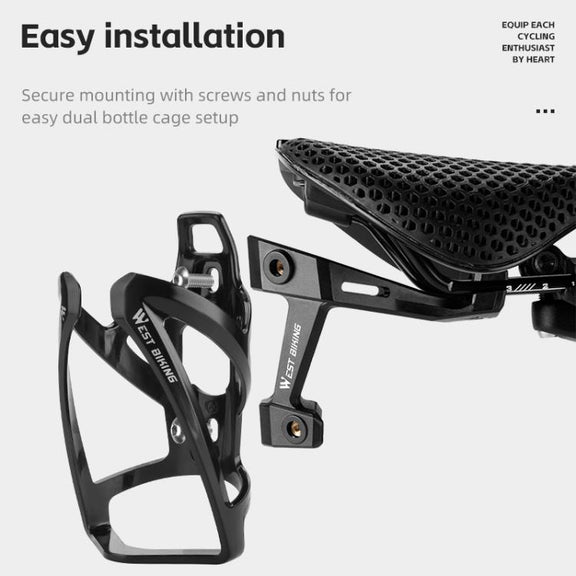 WEST BIKING Bicycle Saddle Adapter Extension Bottle Holder(Black)