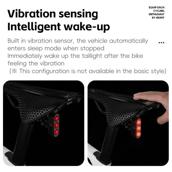 WEST BIKING Bicycle Night Riding Long Endurance Warning Brake Taillight, Style: Square Light Basic