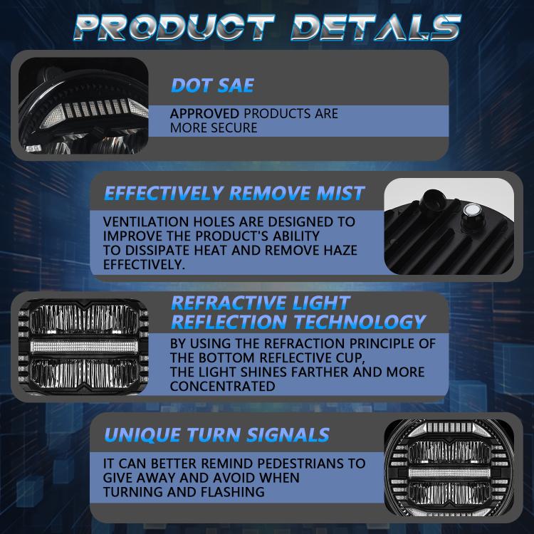 7-inch Round Refraction LED Round Headlight For Wrangler(H4)