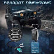 7-inch Round Refraction LED Round Headlight For Wrangler(H4)