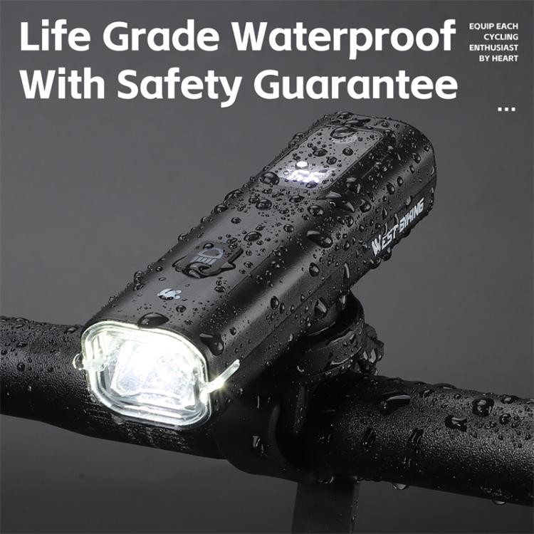 WEST BIKING Bicycle Water-resistant TYPE-C Rechargeable High-Brightness Headlight, Style: Regular