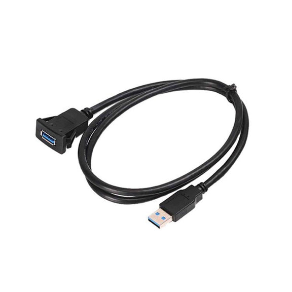 1m Square Snap-On USB3.0 Compatible 2.0 Car Boat Motorcycle Instrument Panel Extension Cable