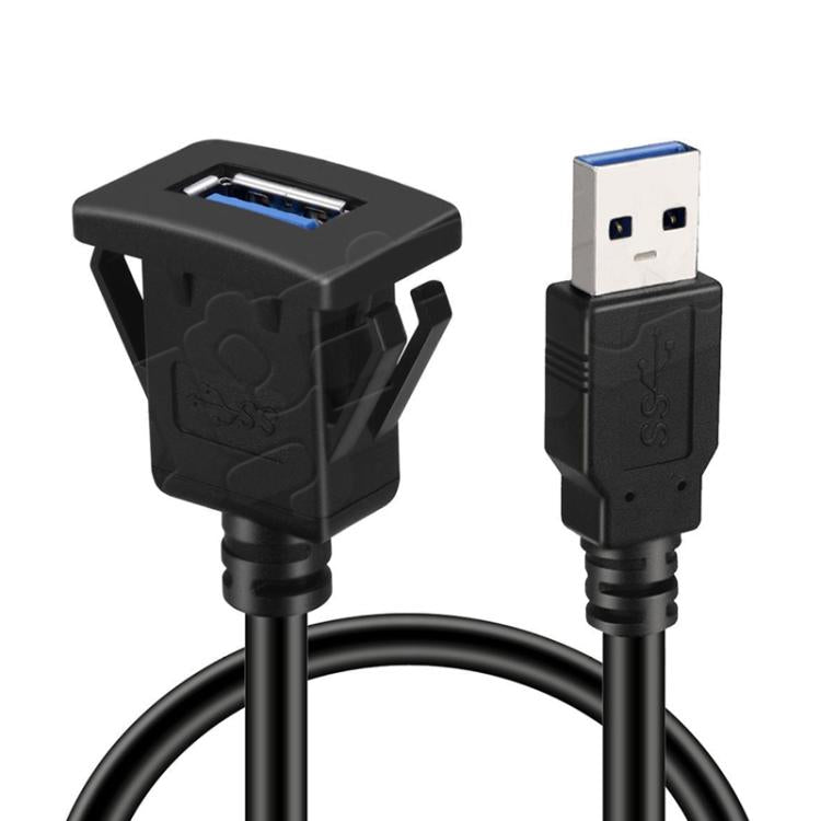 1m Square Snap-On USB3.0 Compatible 2.0 Car Boat Motorcycle Instrument Panel Extension Cable