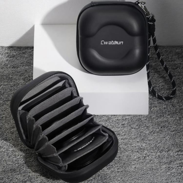 Cwatcun D164 Small Filter Organizer Camera Lens Digital Protection Bag(Black)