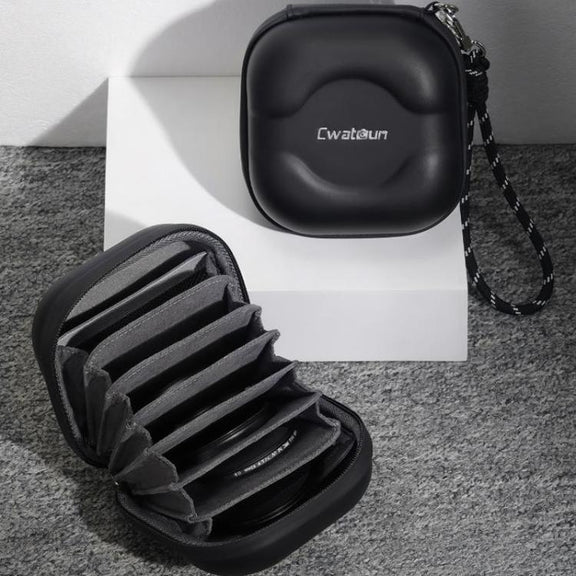 Cwatcun D164 Small Filter Organizer Camera Lens Digital Protection Bag(Black)