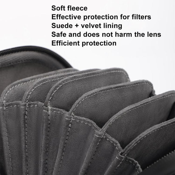 Cwatcun D164 Small Filter Organizer Camera Lens Digital Protection Bag(Black)