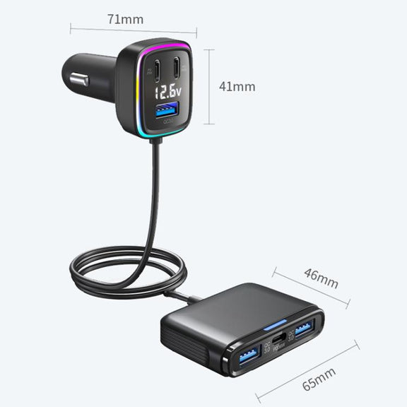 GE01 Powerful Output Colorful Ambient Lights Car Quick Charger