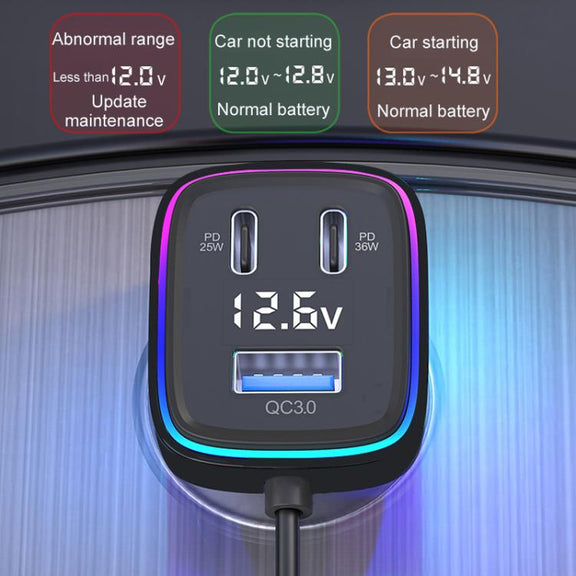 GE01 Powerful Output Colorful Ambient Lights Car Quick Charger