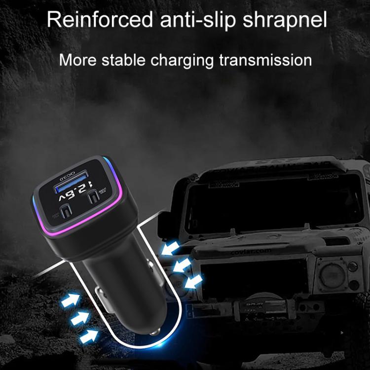 GE01 Powerful Output Colorful Ambient Lights Car Quick Charger