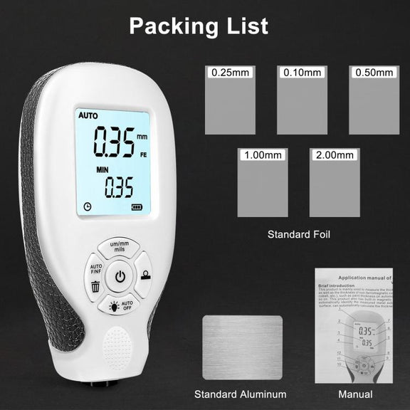 High-Precision Anti-Slip Paint Coating Thickness Gauge(White)