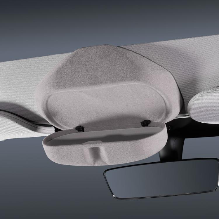 For Tesla Suede Leather Glasses Storage Box, Model: Model Y Beige