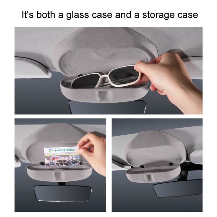 For Tesla Suede Leather Glasses Storage Box, Model: Model 3 Black