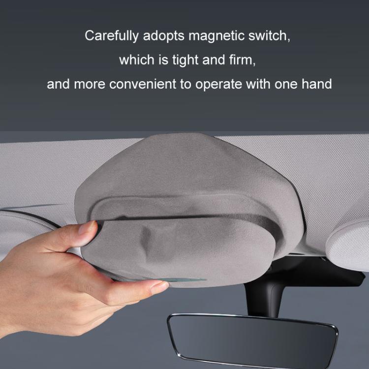 For Tesla Suede Leather Glasses Storage Box, Model: Model 3 Black
