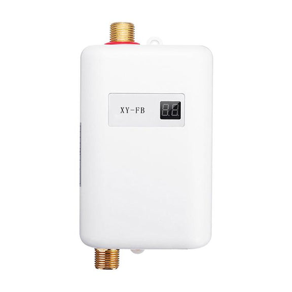 3000W Small Tankless Electric Water Heater For Kitchen Bathroom US Plug(White)