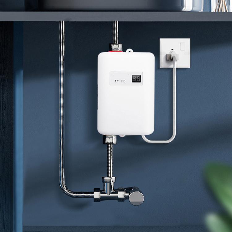 3000W Small Tankless Electric Water Heater For Kitchen Bathroom UK Plug(Black)