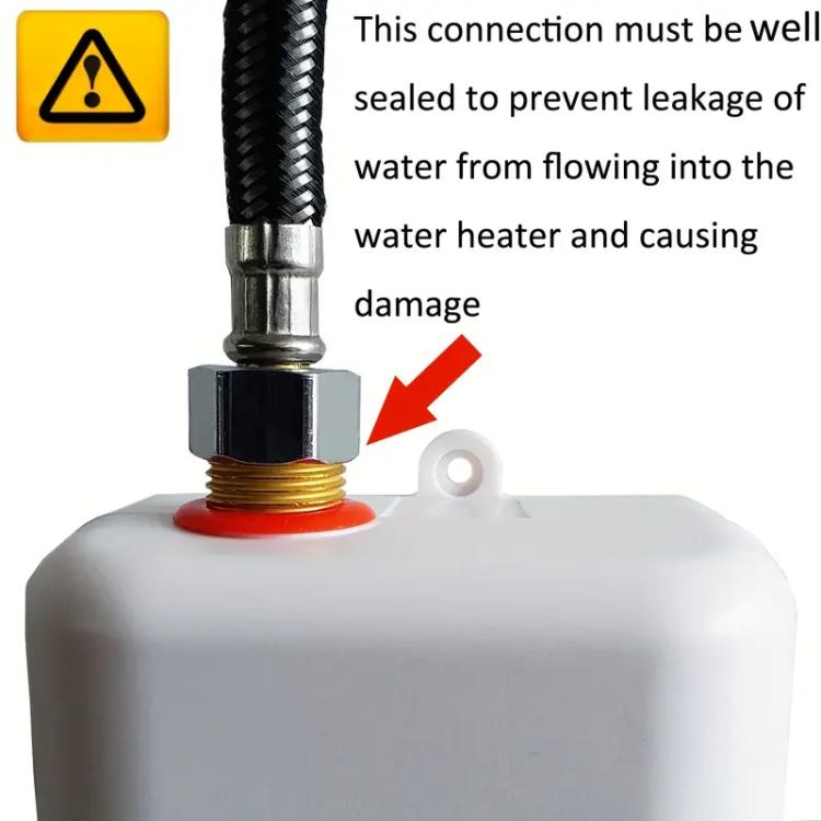3000W Small Tankless Electric Water Heater For Kitchen Bathroom AU Plug(White)