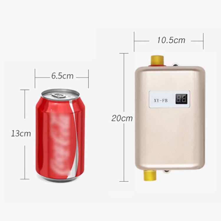3000W Small Tankless Electric Water Heater For Kitchen Bathroom UK Plug(Gold)