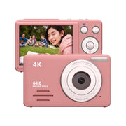 Anytek S7 4K HD Digital Camera Self-Timer Travel Camera Student Kids Card Camera(Pink)