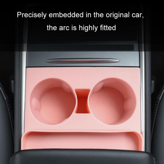 For Tesla 21-23 Model 3/Y Central Control Integrated Silicone Storage Cup Holder(Black)
