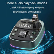 GZ08 Car Voltage Display Fast Charger Subwoofer MP3 Bluetooth Player