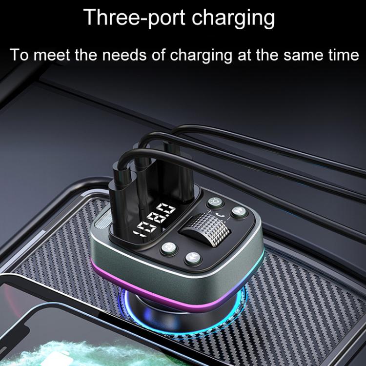 GZ08 Car Voltage Display Fast Charger Subwoofer MP3 Bluetooth Player