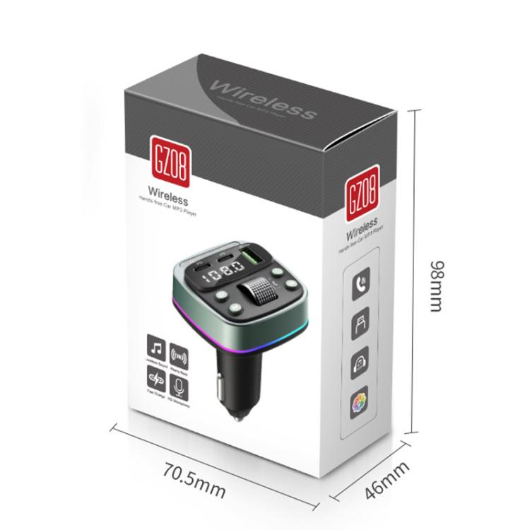 GZ08 Car Voltage Display Fast Charger Subwoofer MP3 Bluetooth Player