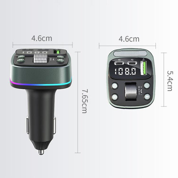 GZ08 Car Voltage Display Fast Charger Subwoofer MP3 Bluetooth Player