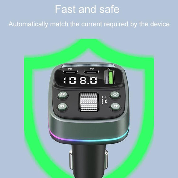 GZ08 Car Voltage Display Fast Charger Subwoofer MP3 Bluetooth Player