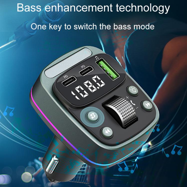 GZ08 Car Voltage Display Fast Charger Subwoofer MP3 Bluetooth Player