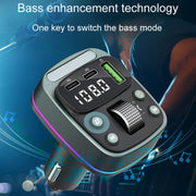 GZ08 Car Voltage Display Fast Charger Subwoofer MP3 Bluetooth Player