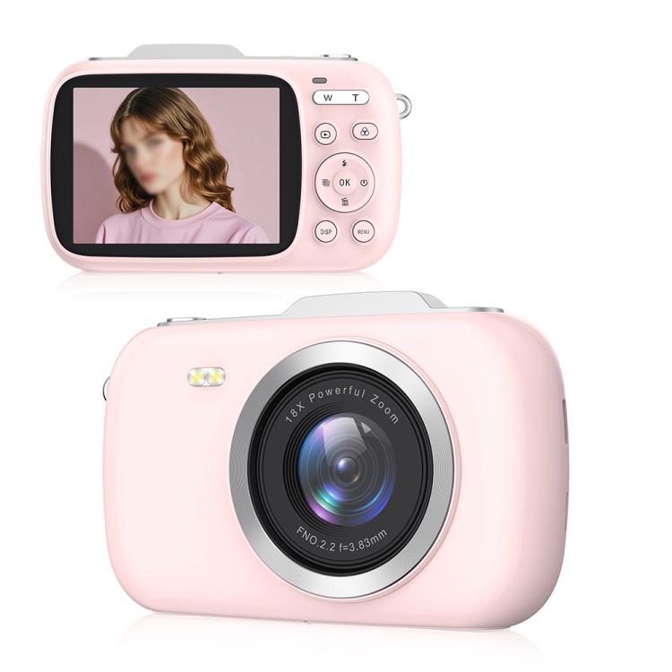 G7-A 2.8-inch 18X Digital Zoom 4K HD Beauty Digital Camera(Pink + OTG)