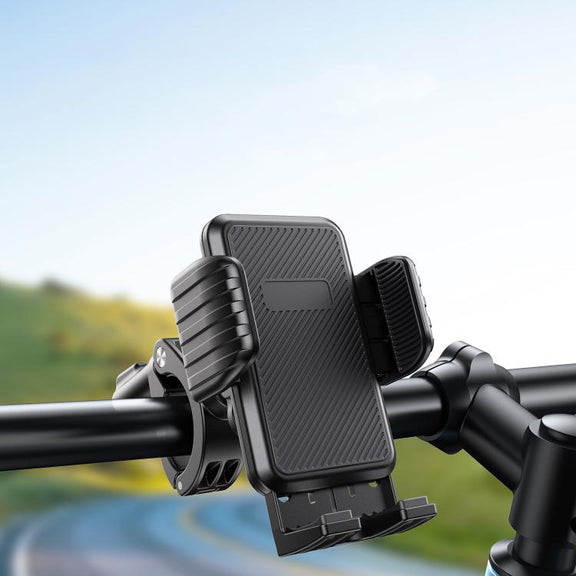 Bicycle Motorcycle Shock Absorption Mobile Phone Holder Gravity Navigation Mount(Black)