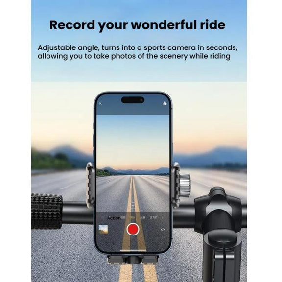 Bicycle Motorcycle Shock Absorption Mobile Phone Holder Gravity Navigation Mount(Blue)