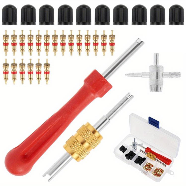 33pcs/Set Car Bicycle Tire Valve Core Installation Tool Repair Kit, Specifications: B