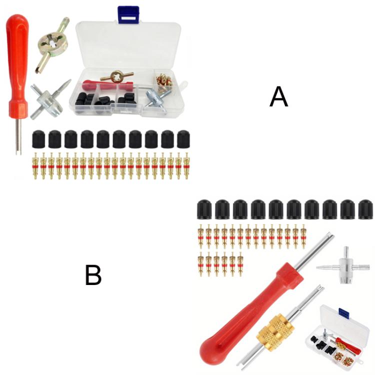 33pcs/Set Car Bicycle Tire Valve Core Installation Tool Repair Kit, Specifications: B
