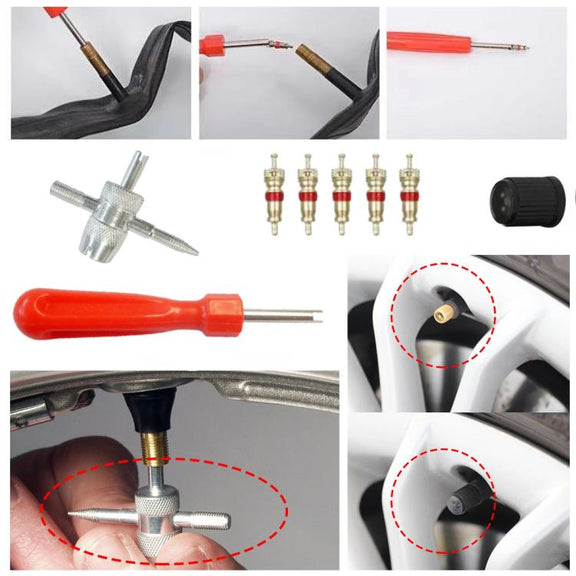 33pcs/Set Car Bicycle Tire Valve Core Installation Tool Repair Kit, Specifications: B