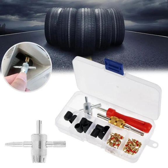 33pcs/Set Car Bicycle Tire Valve Core Installation Tool Repair Kit, Specifications: B