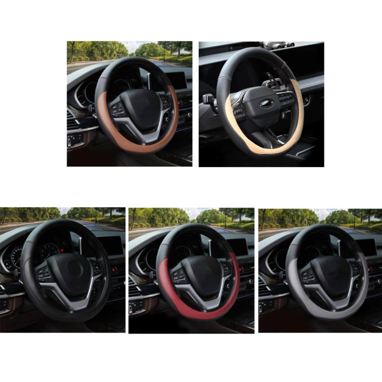 38cm Cars Universal Microfiber Steering Wheel Cover(Gray)