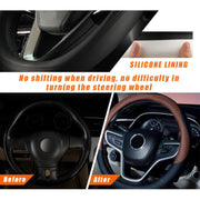38cm Cars Universal Microfiber Steering Wheel Cover(Gray)