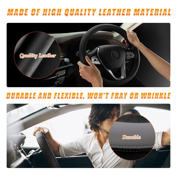 38cm Cars Universal Microfiber Steering Wheel Cover(Gray)