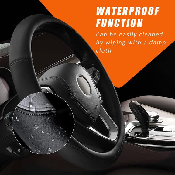 38cm Cars Universal Microfiber Steering Wheel Cover(Gray)