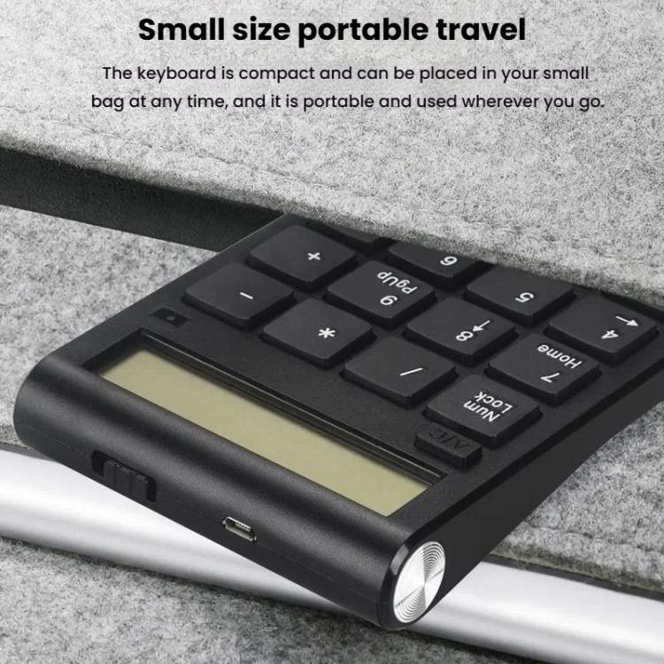 2.4G Dual-Mode Display Digital Keypad Cashier Office Computer Rechargeable Wireless Keyboard