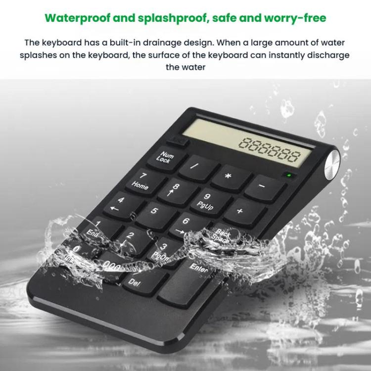 2.4G Dual-Mode Display Digital Keypad Cashier Office Computer Rechargeable Wireless Keyboard