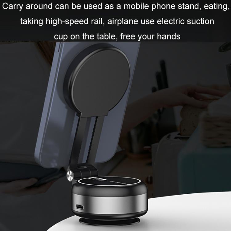 Car Navigation Eectric Vacuum Magnetic Suction Cup Multifunctional Bracket(Silver)