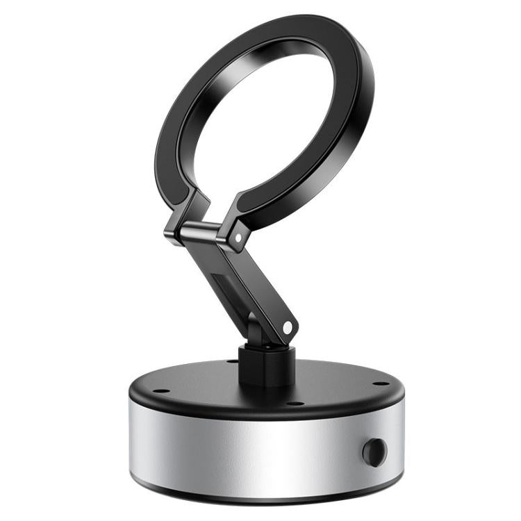 M17 Electrical Suction Cup Mobile Phone Car Holder Folding Rotating Magnetic Suction Navigation Stand(Silver)
