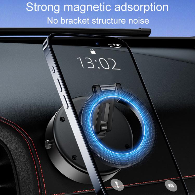 M17 Electrical Suction Cup Mobile Phone Car Holder Folding Rotating Magnetic Suction Navigation Stand(Black)