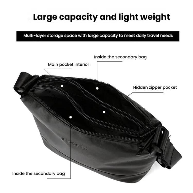 WEPOWER Simple Shoulder Bag For Men Light Casual Commuter Messenger Pack(Black)