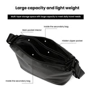 WEPOWER Simple Shoulder Bag For Men Light Casual Commuter Messenger Pack(Black)